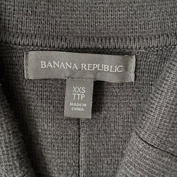 Banana Republic Black Knit Cotton Blend Sweater Coat Jacket-XXS - Picture 5 of 13